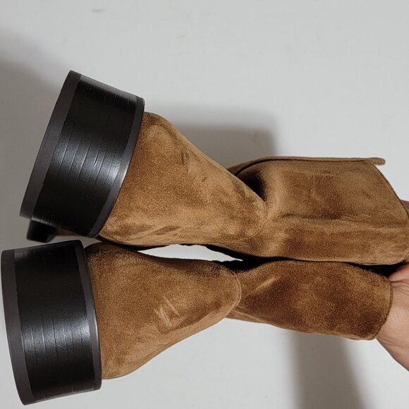 NEW Stuart Weitzman 5050 Bold Zip Boots Womens 9.5 Brown Suede Contemporary - Picture 5 of 9
